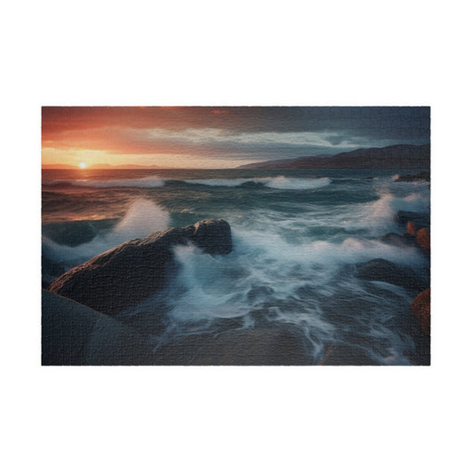 TROUBLED WATERS at SUNSET Jigsaw Puzzle- 110 252 520 1014 piece options