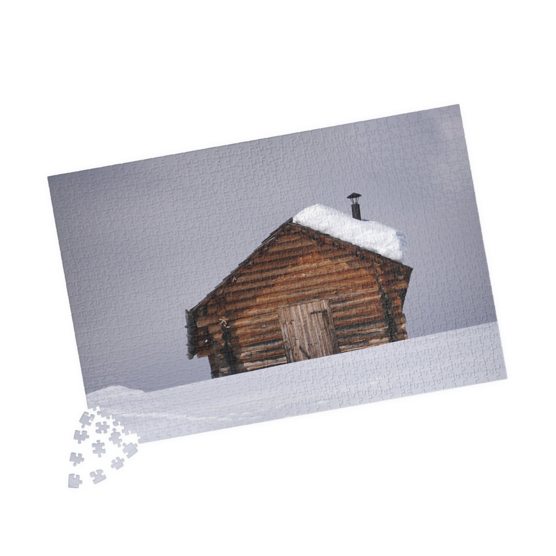 SOLITARY CABIN in WINTER Jigsaw Puzzle- 110 252 520 1014 piece options