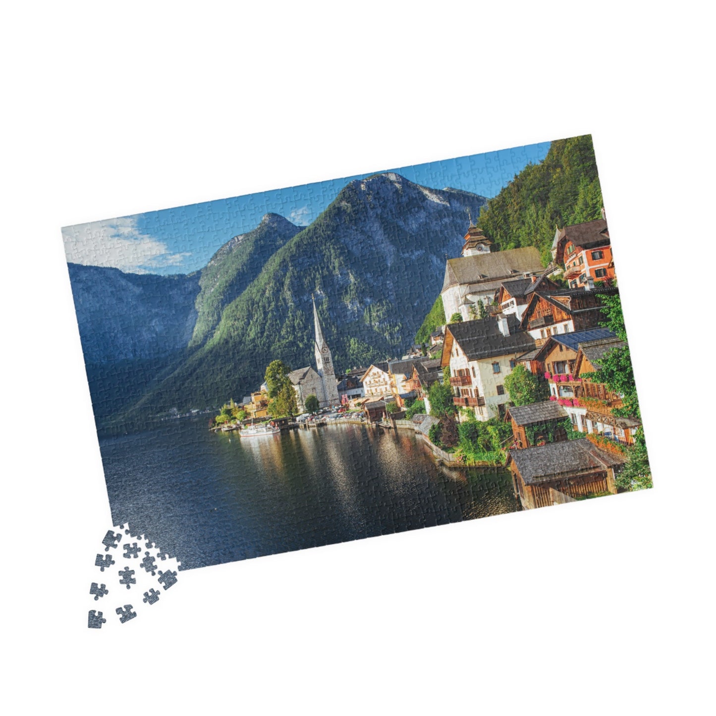 HALLSTATT, AUSTRIA Mountain Lake View Jigsaw Puzzle- 110 252 520 1014 piece options