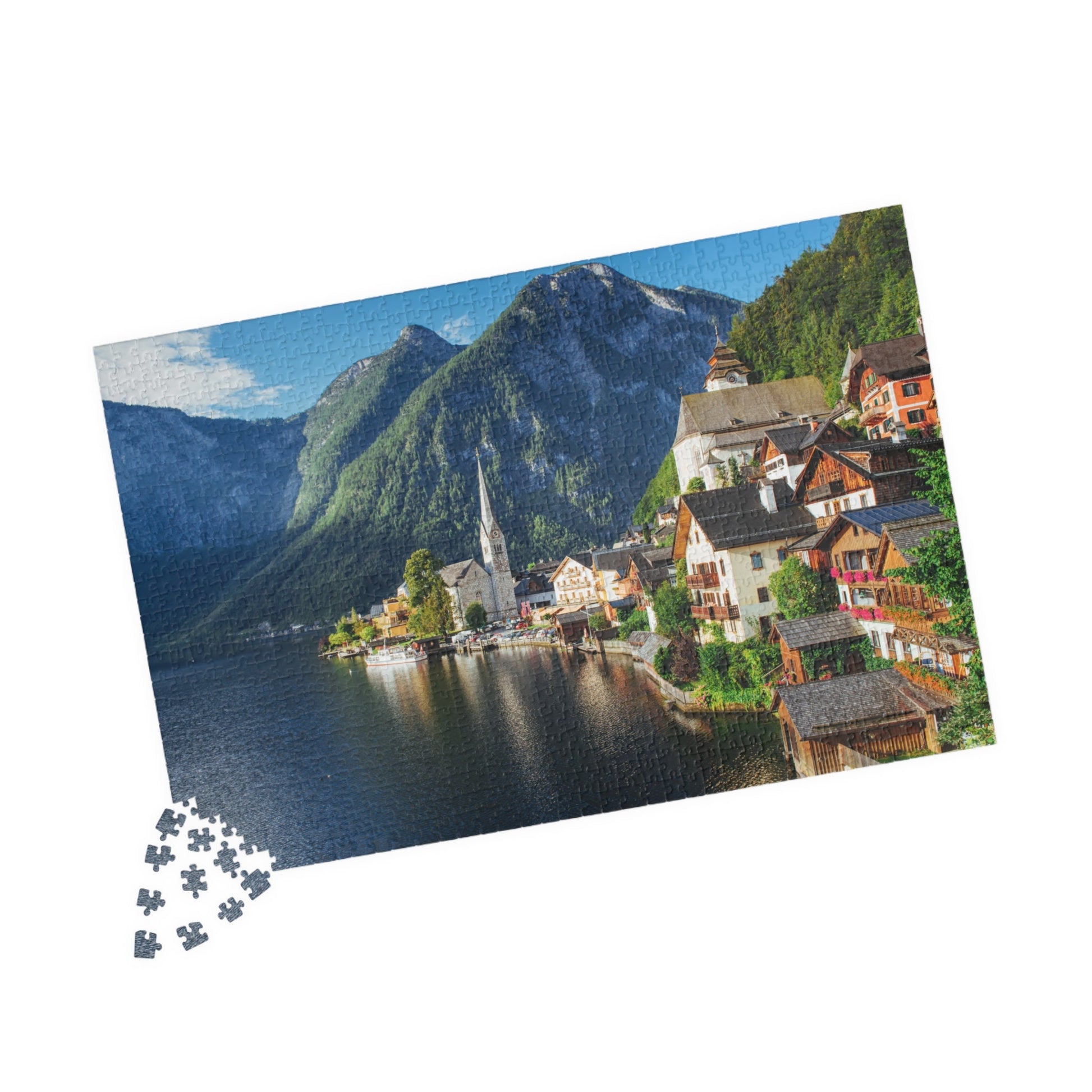 HALLSTATT, AUSTRIA Mountain Lake View Jigsaw Puzzle- 110 252 520 1014 piece options