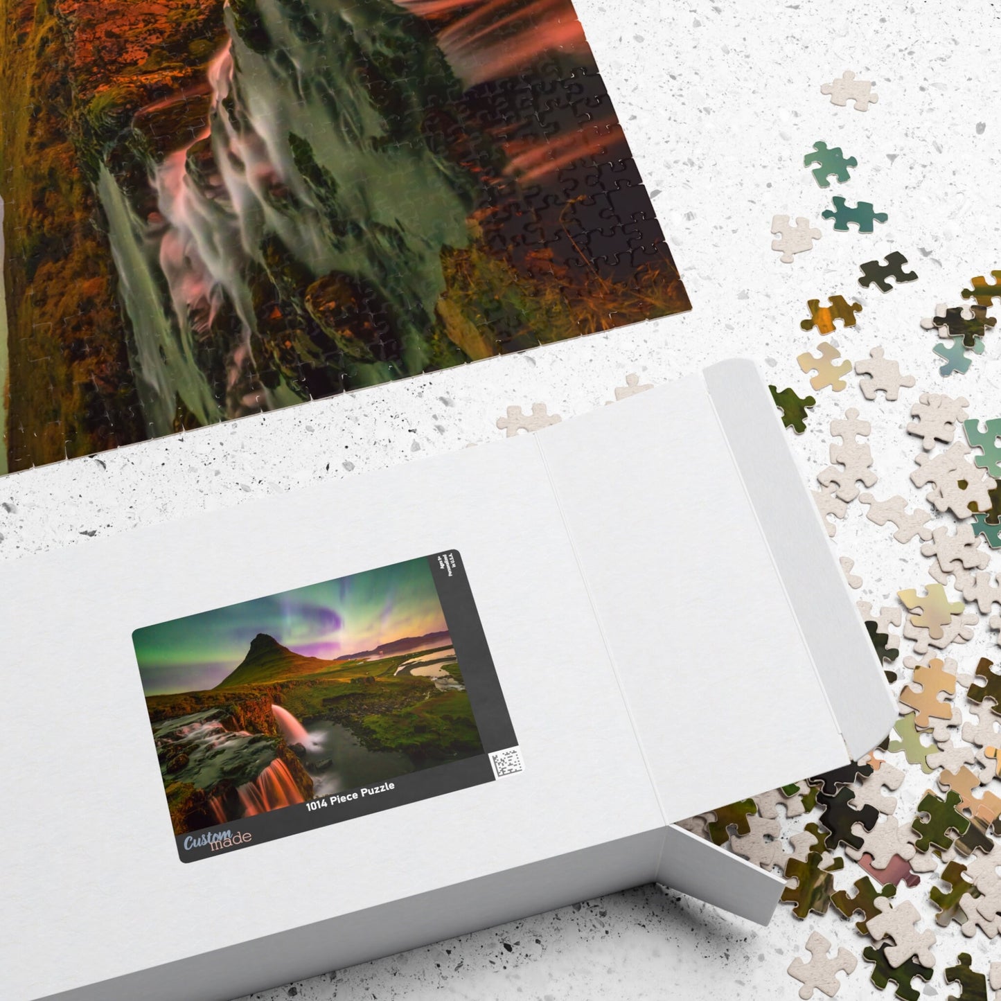 NORTHERN LIGHTS, Kirkjufell Mountain, ICELAND Jigsaw Puzzle- 110 252 520 1014 piece options