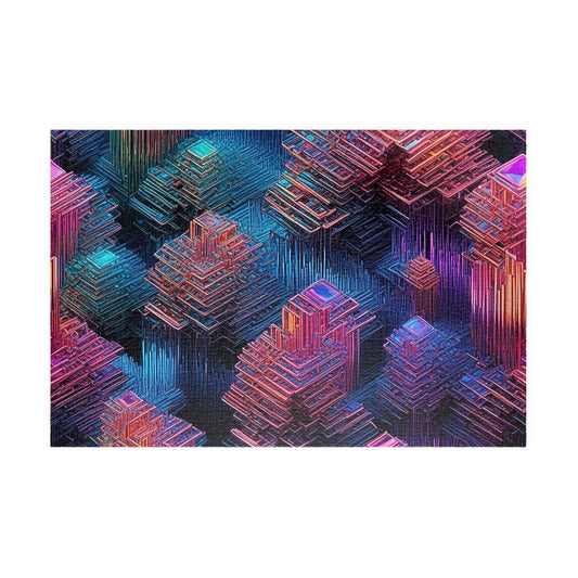 Iridescent Geometries- Bismuth Crystals 17 Jigsaw Puzzle Series- 110 252 520 1014 piece options