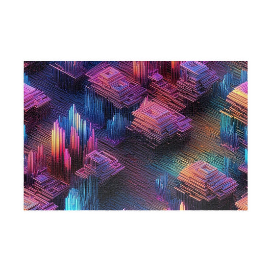 Iridescent Geometries- Bismuth Crystals 5 Jigsaw Puzzle Series- 110 252 520 1014 piece options