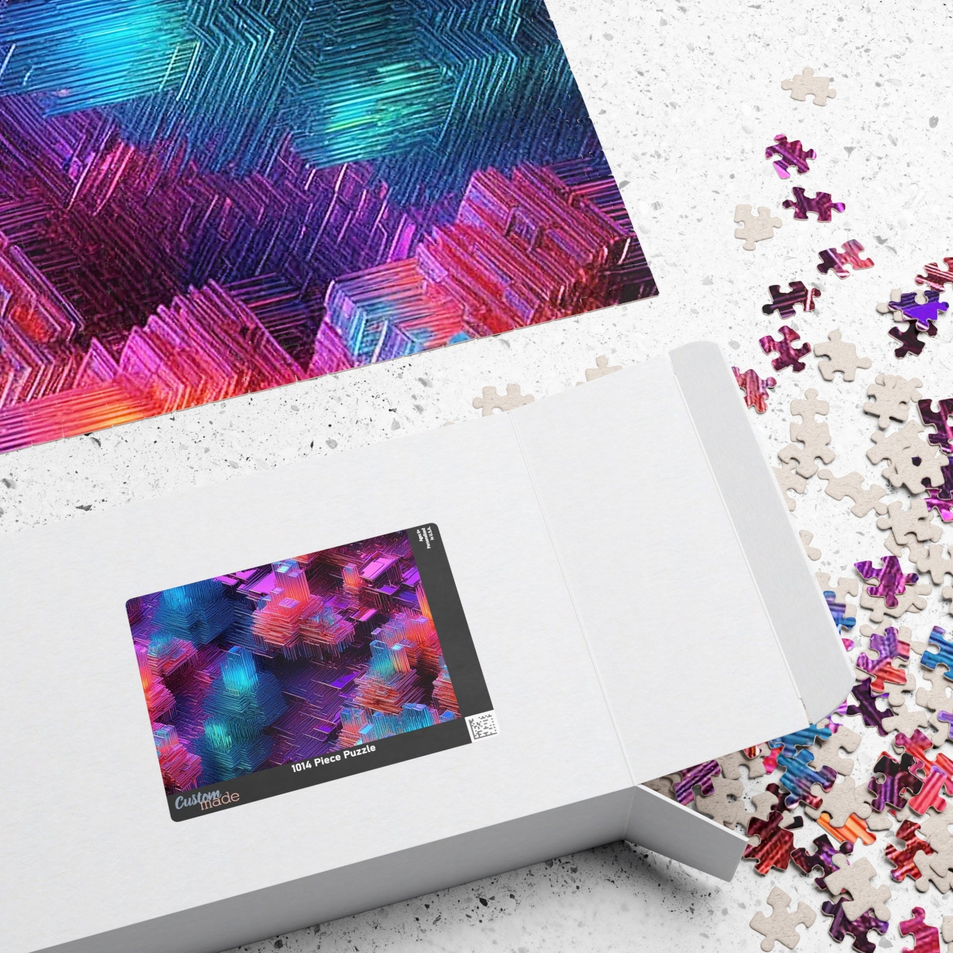 Iridescent Geometries- Bismuth Crystals 4 Jigsaw Puzzle Series- 110 252 520 1014 piece options