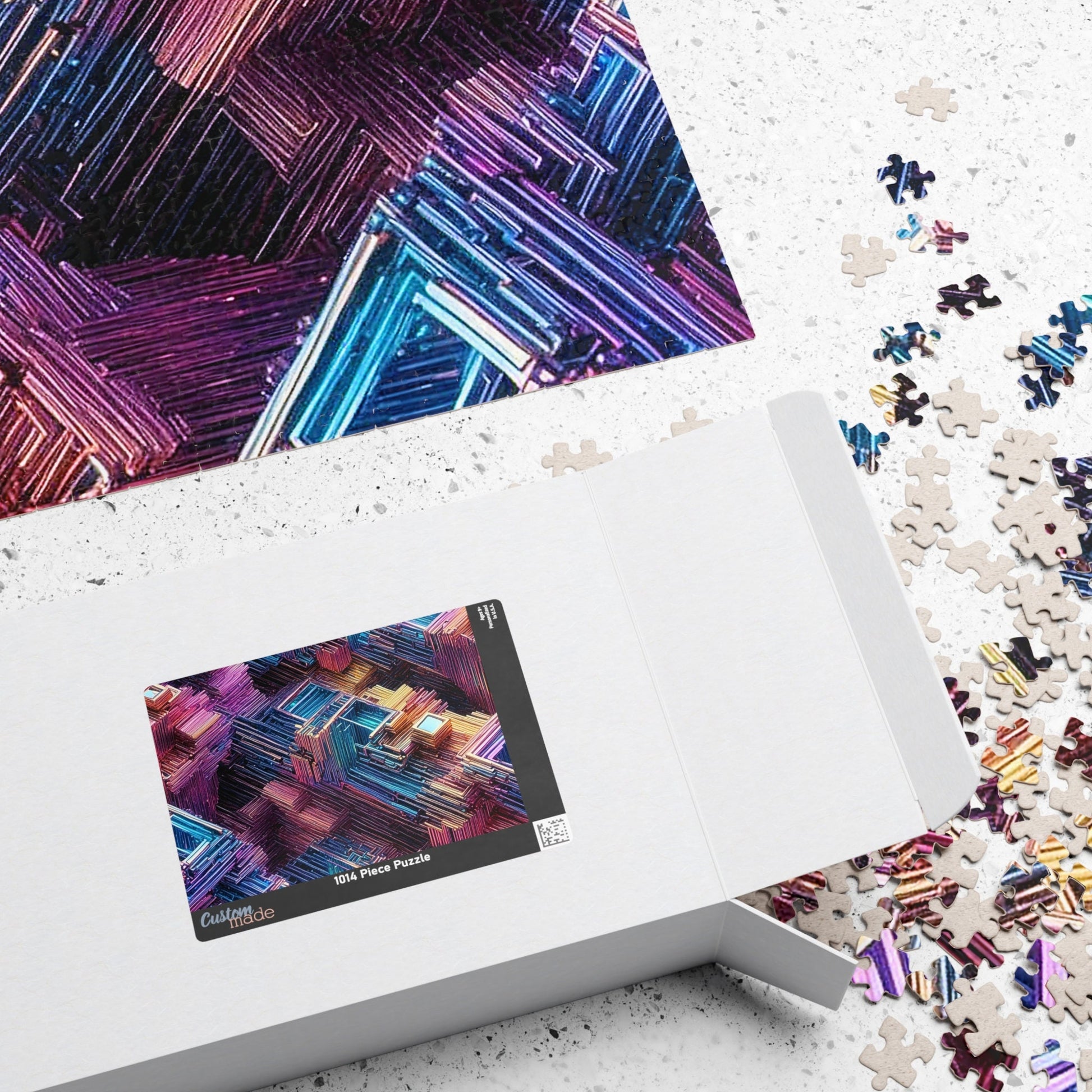 Iridescent Geometries- Bismuth Crystals 20 Jigsaw Puzzle Series- 110 252 520 1014 piece options