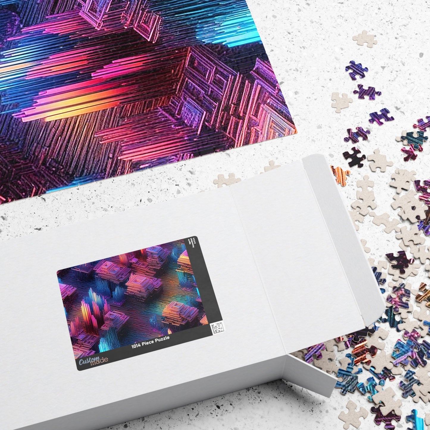 Iridescent Geometries- Bismuth Crystals 5 Jigsaw Puzzle Series- 110 252 520 1014 piece options