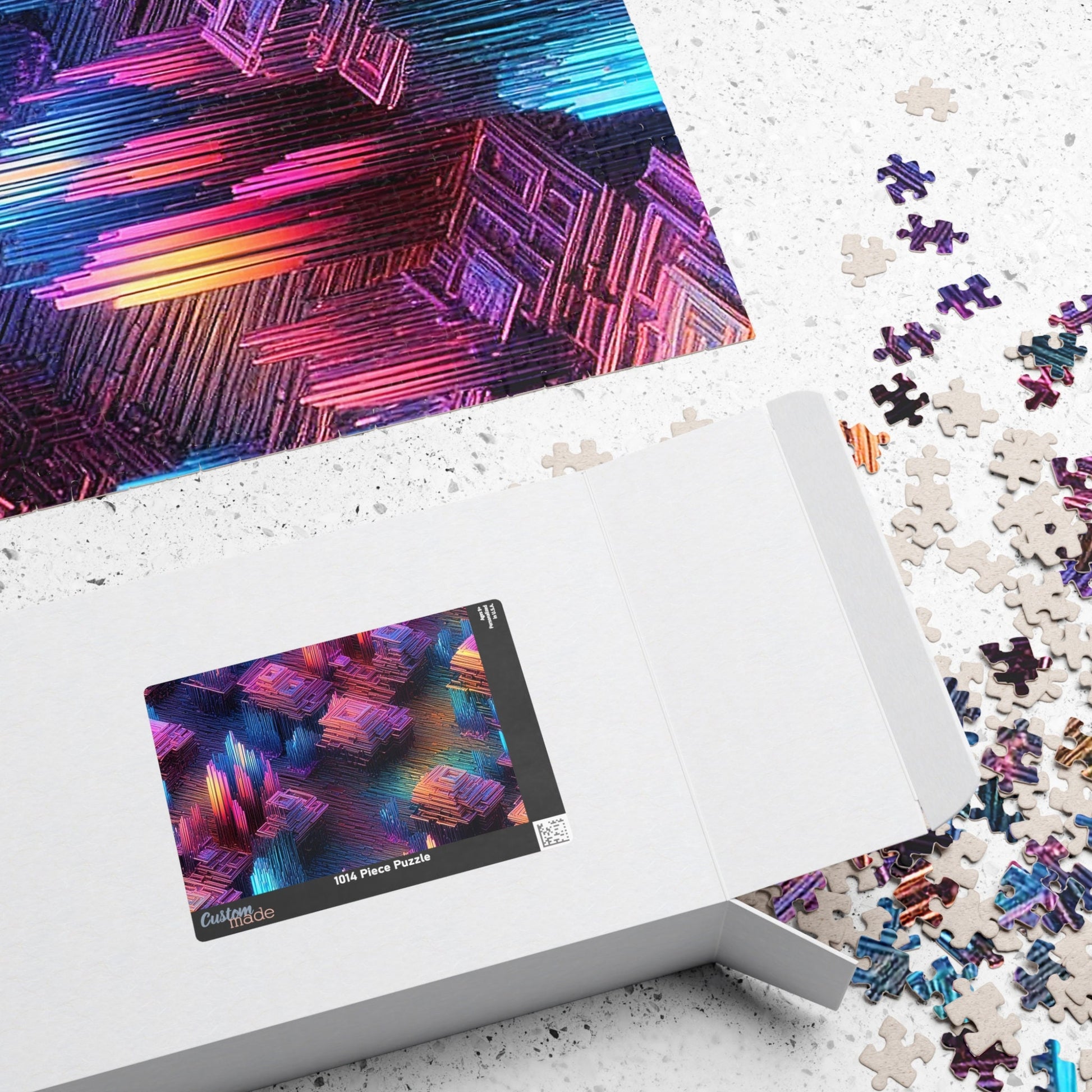 Iridescent Geometries- Bismuth Crystals 5 Jigsaw Puzzle Series- 110 252 520 1014 piece options