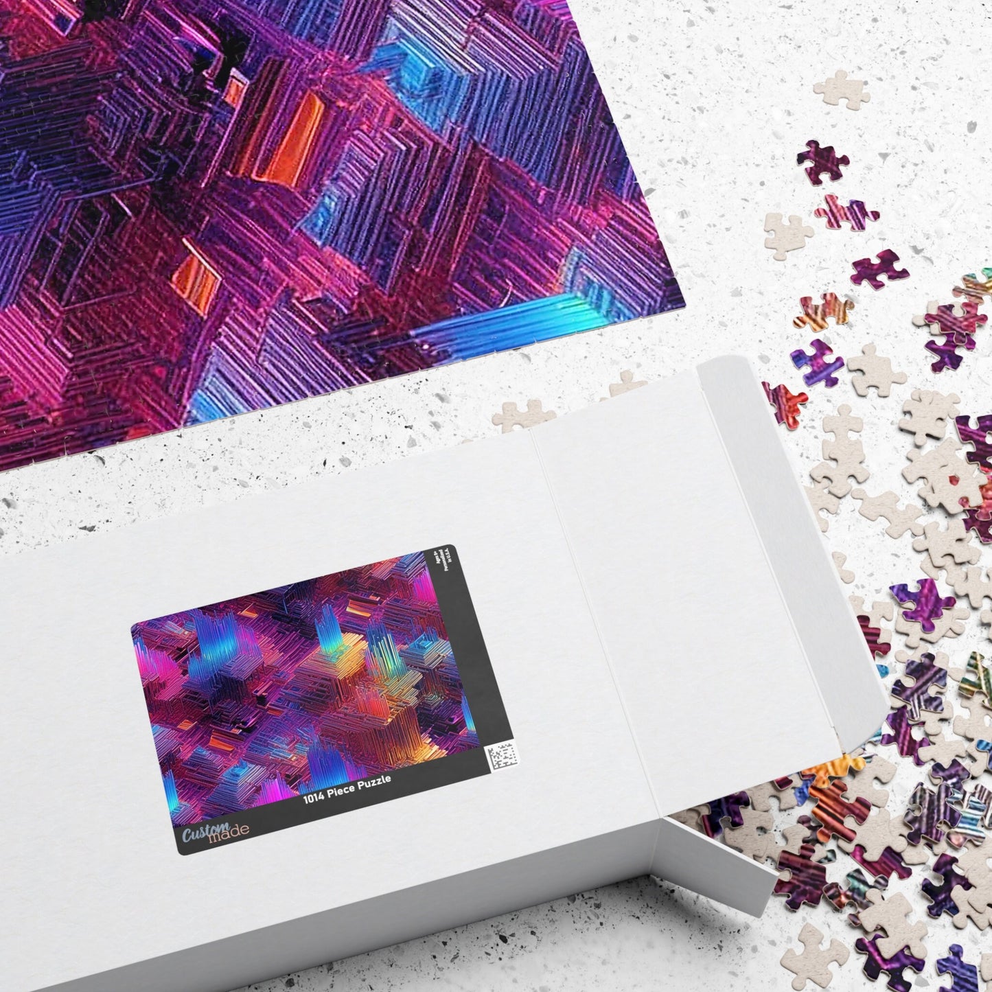 Iridescent Geometries- Bismuth Crystals 3 Jigsaw Puzzle Series- 110 252 520 1014 piece options