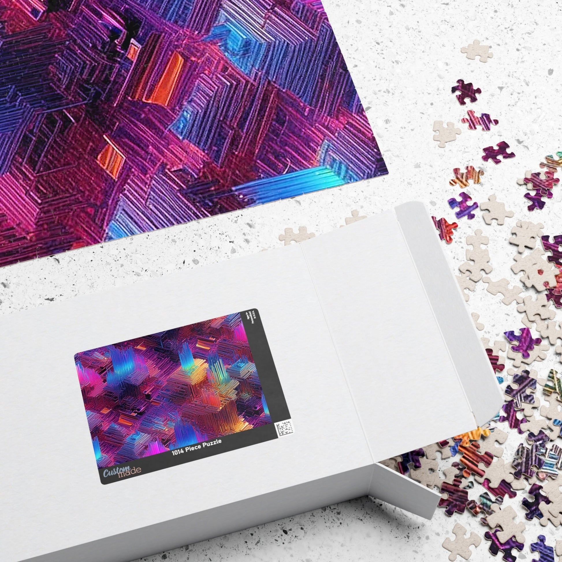 Iridescent Geometries- Bismuth Crystals 3 Jigsaw Puzzle Series- 110 252 520 1014 piece options