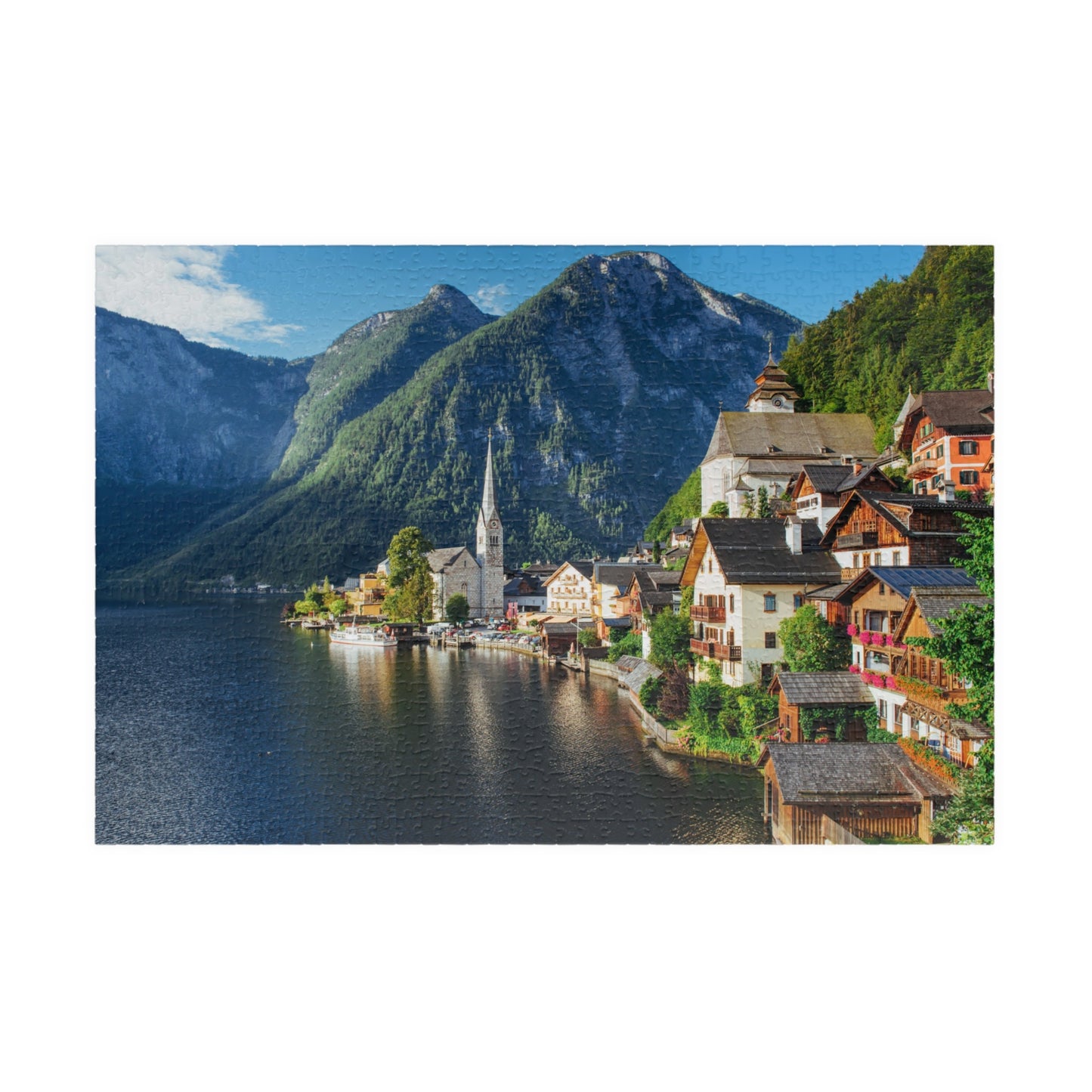 HALLSTATT, AUSTRIA Mountain Lake View Jigsaw Puzzle- 110 252 520 1014 piece options