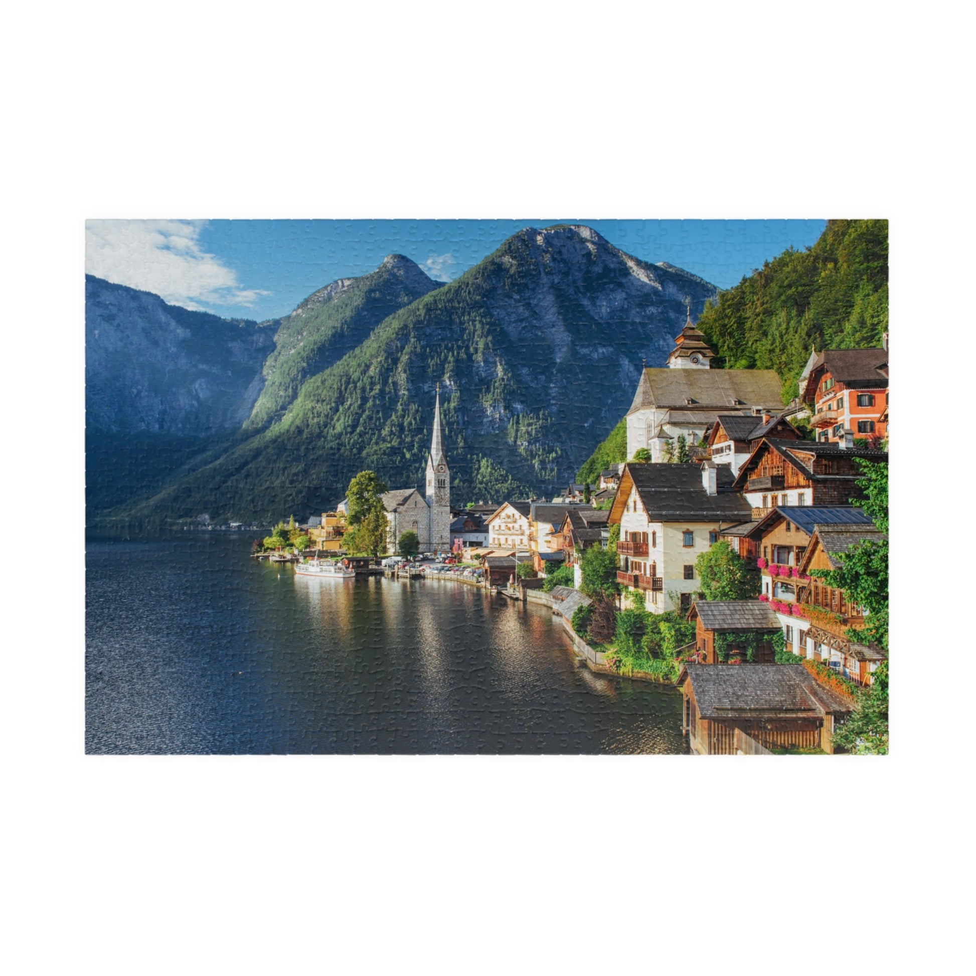 HALLSTATT, AUSTRIA Mountain Lake View Jigsaw Puzzle- 110 252 520 1014 piece options