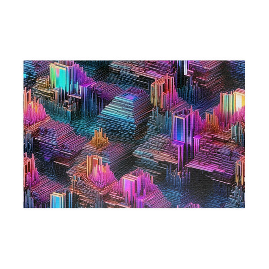 Iridescent Geometries- Bismuth Crystals 13 Jigsaw Puzzle Series- 110 252 520 1014 piece options