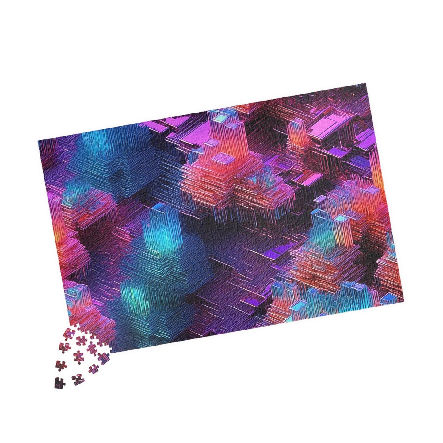 Iridescent Geometries- Bismuth Crystals 4 Jigsaw Puzzle Series- 110 252 520 1014 piece options