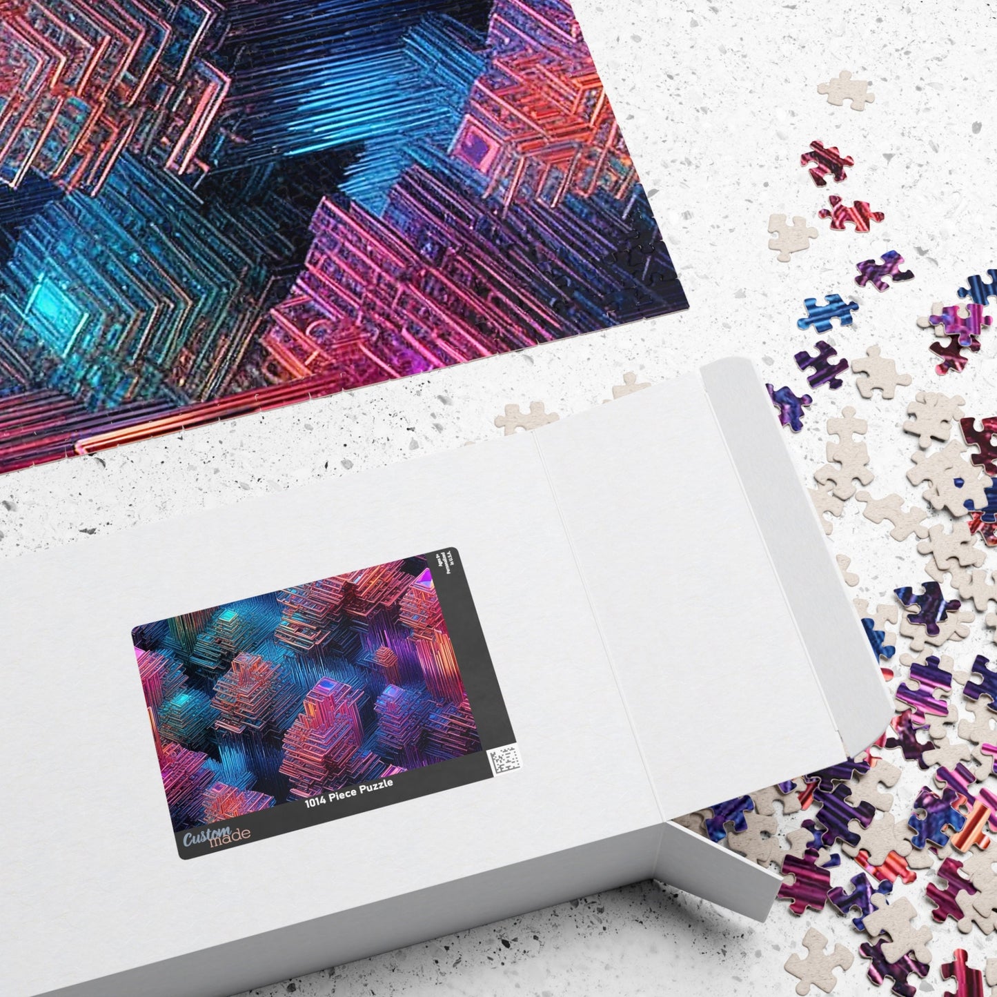 Iridescent Geometries- Bismuth Crystals 17 Jigsaw Puzzle Series- 110 252 520 1014 piece options