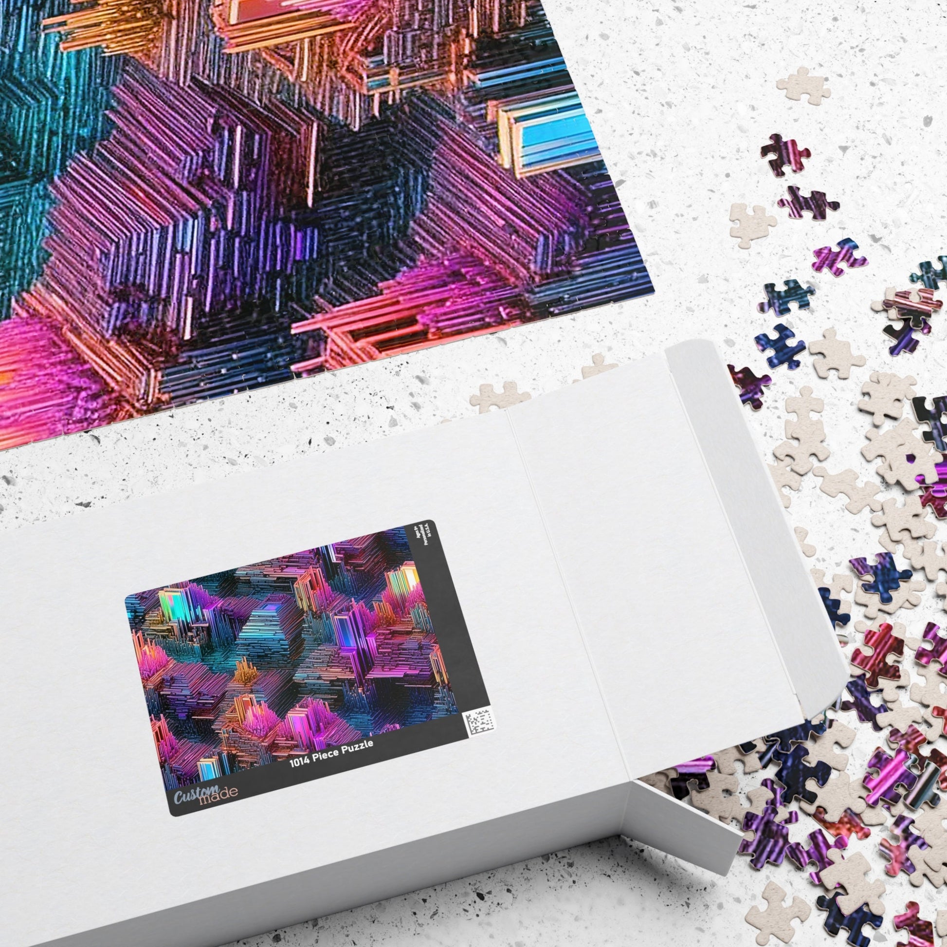 Iridescent Geometries- Bismuth Crystals 13 Jigsaw Puzzle Series- 110 252 520 1014 piece options