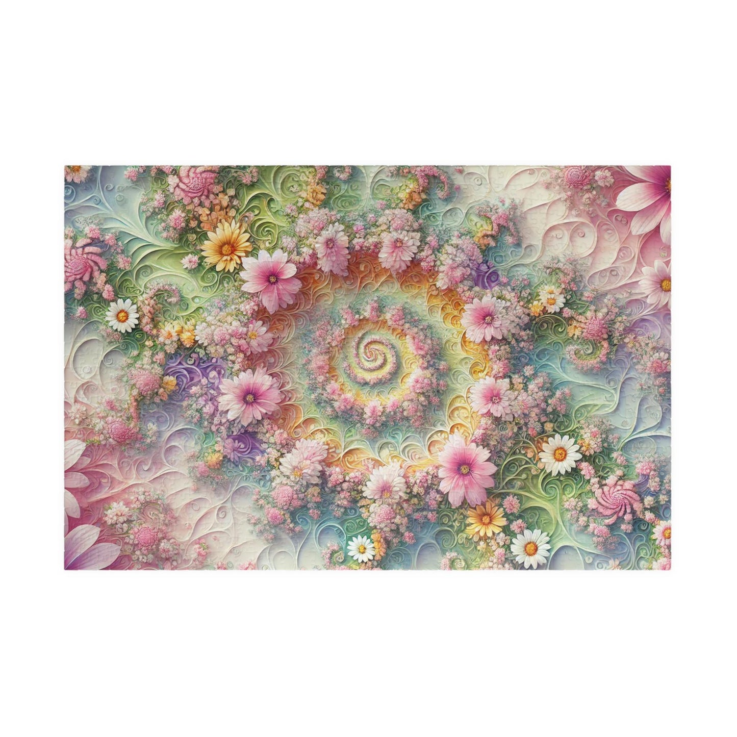 MANDELBROT SET FRACTAL Pastel Spring Flowers Jigsaw Puzzle- 110 252 520 1014 piece options 28