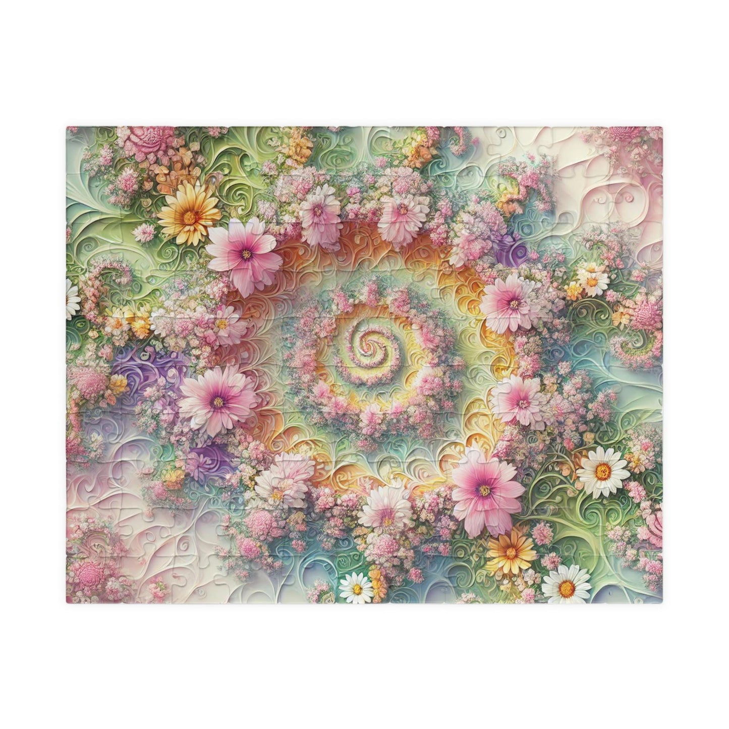 MANDELBROT SET FRACTAL Pastel Spring Flowers Jigsaw Puzzle- 110 252 520 1014 piece options 28