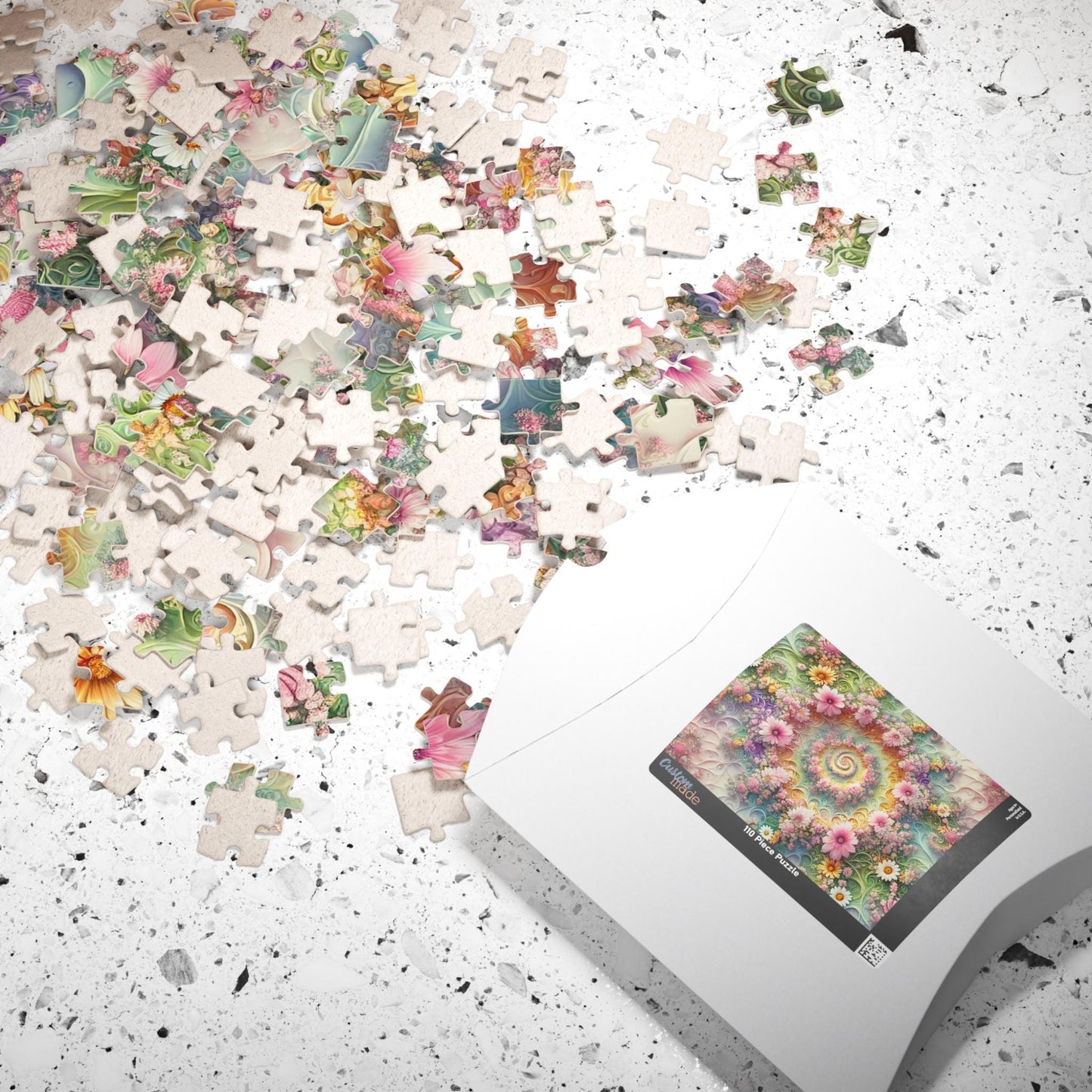 MANDELBROT SET FRACTAL Pastel Spring Flowers Jigsaw Puzzle- 110 252 520 1014 piece options 28