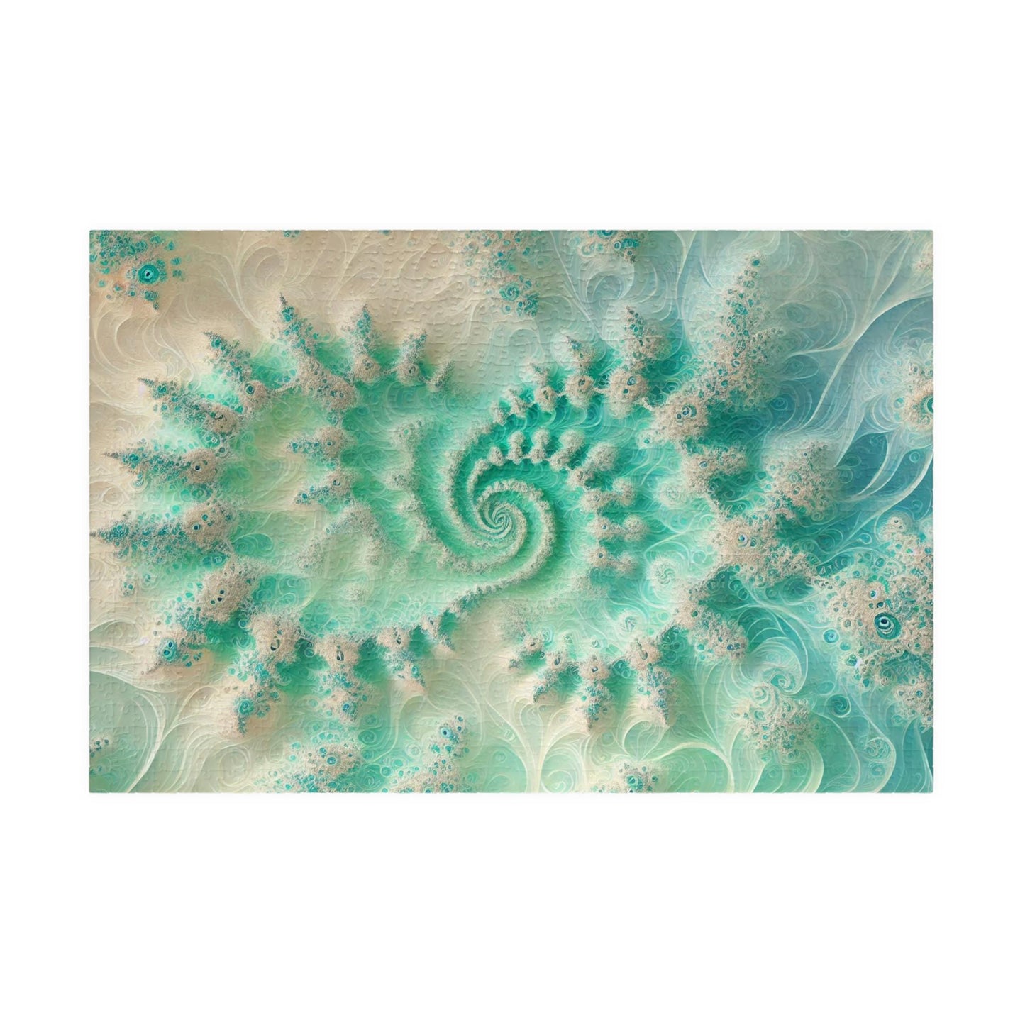 MANDELBROT SET FRACTAL Verdant Pastel Jigsaw Puzzle- 110 252 520 1014 piece options 19
