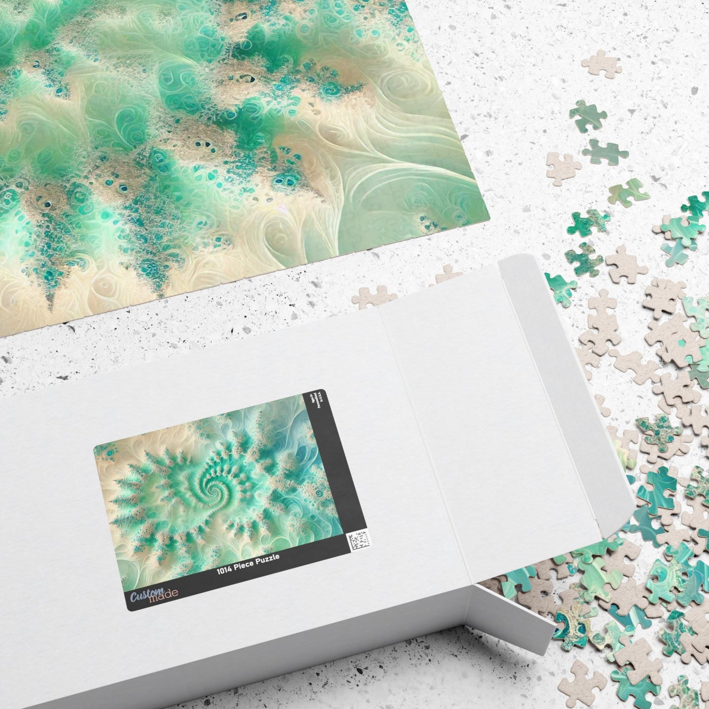 MANDELBROT SET FRACTAL Verdant Pastel Jigsaw Puzzle- 110 252 520 1014 piece options 19