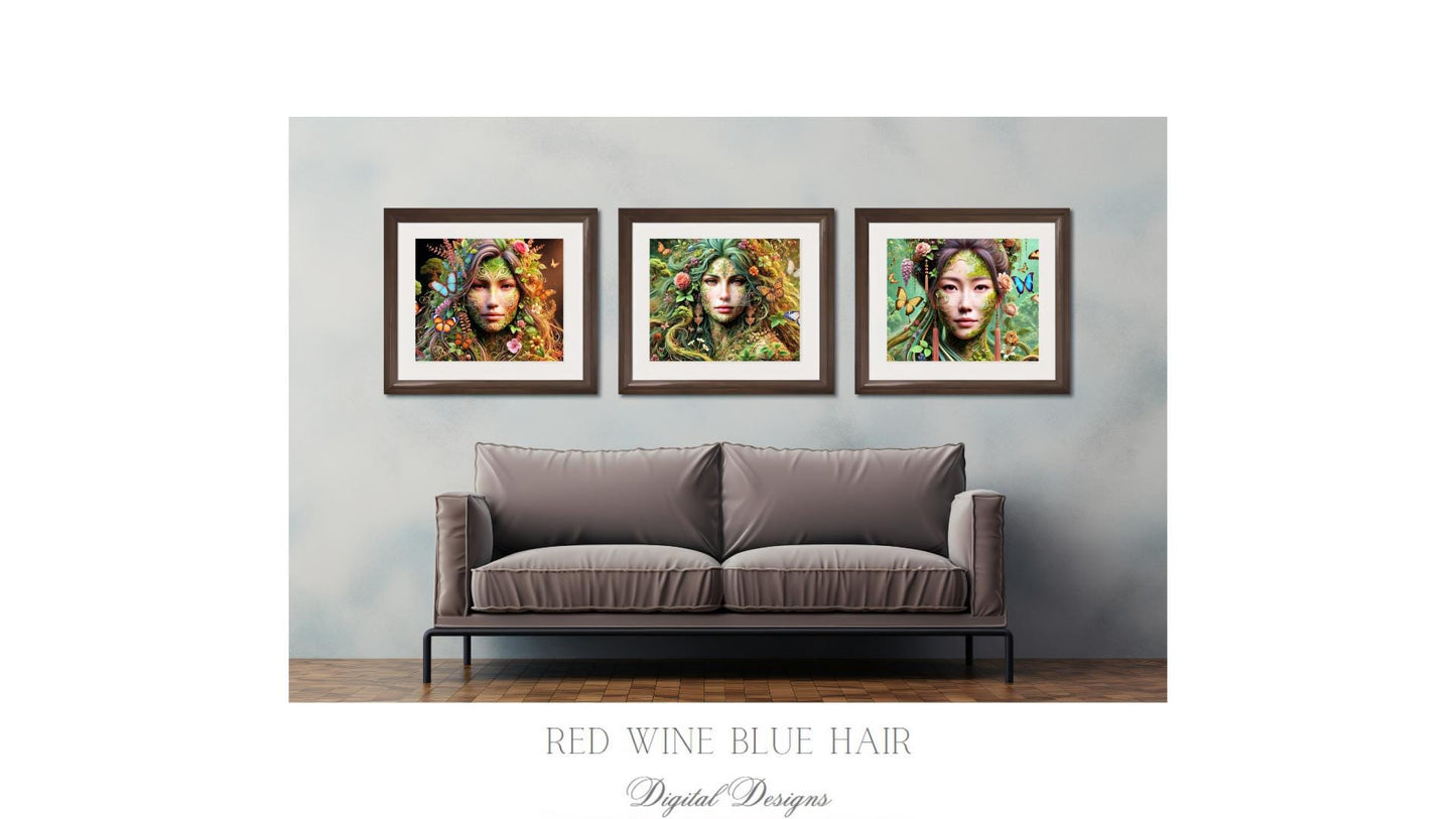 MOTHER EARTH- Faces of Gaia *** Instant Download Wall Art and FrameTV 16:9 Aspect Ratio HR9