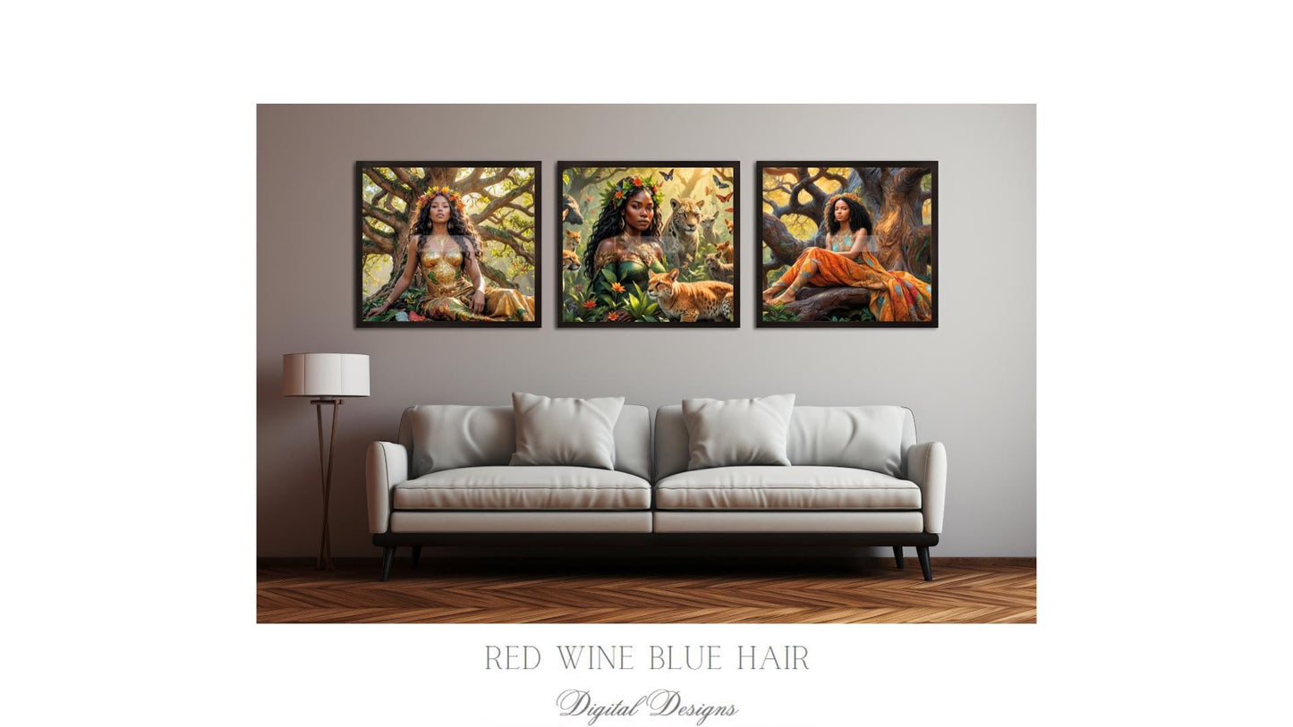 MOTHER EARTH- Faces of Gaia *** Instant Download Wall Art and FrameTV 16:9 Aspect Ratio HR15