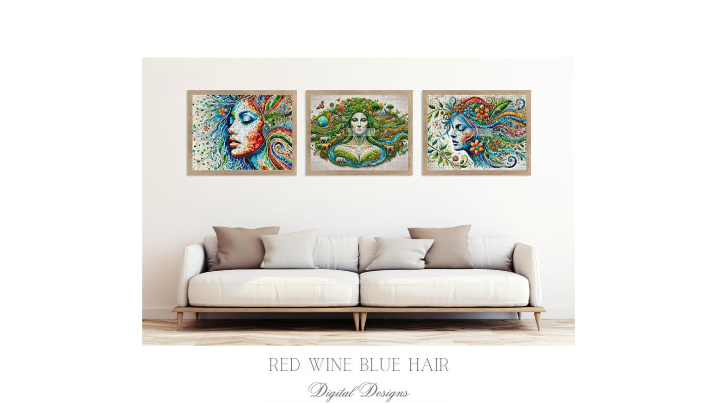 MOTHER EARTH- Faces of Gaia *** Instant Download Wall Art and FrameTV 16:9 Aspect Ratio MO12