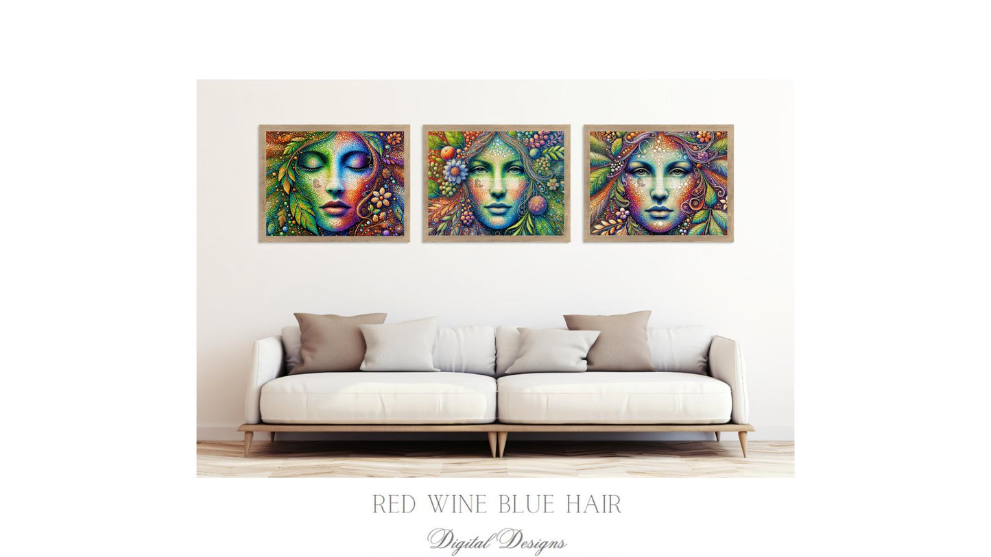MOTHER EARTH- Faces of Gaia *** Instant Download Wall Art and FrameTV 16:9 Aspect Ratio PO2