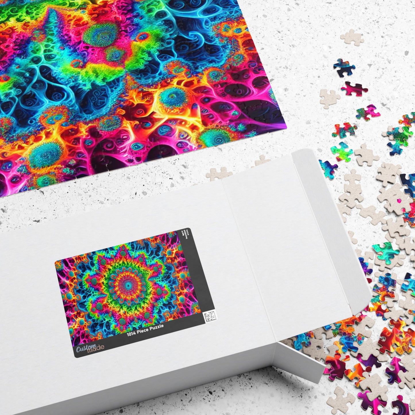 MANDELBROT SET FRACTAL Neon Jigsaw Puzzle- 110 252 520 1014 piece options 1
