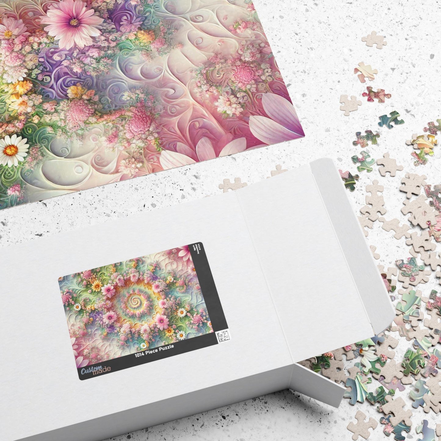 MANDELBROT SET FRACTAL Pastel Spring Flowers Jigsaw Puzzle- 110 252 520 1014 piece options 28