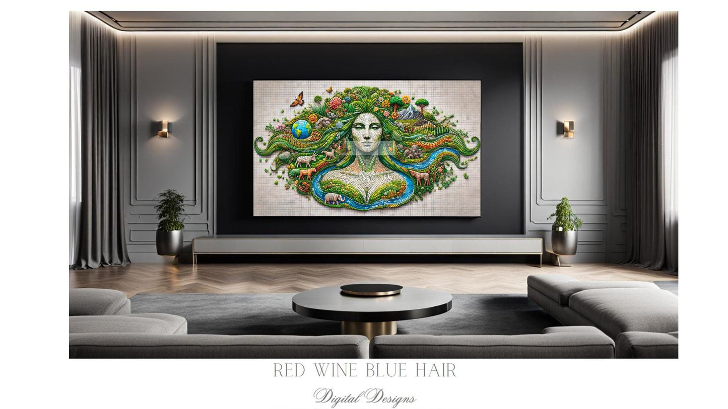 MOTHER EARTH- Faces of Gaia *** Instant Download Wall Art and FrameTV 16:9 Aspect Ratio MO12