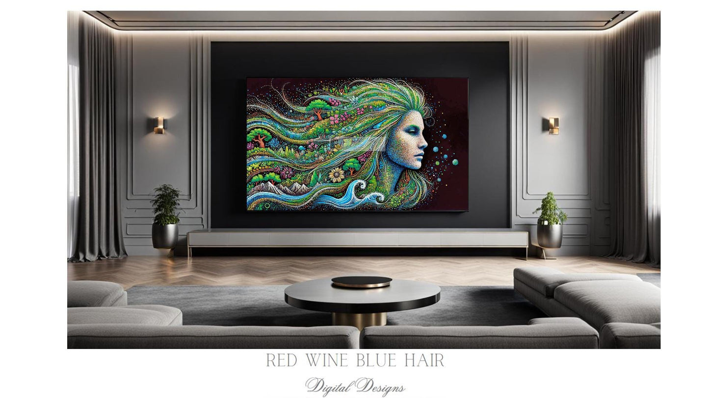 MOTHER EARTH- Faces of Gaia *** Instant Download Wall Art and FrameTV 16:9 Aspect Ratio PO20