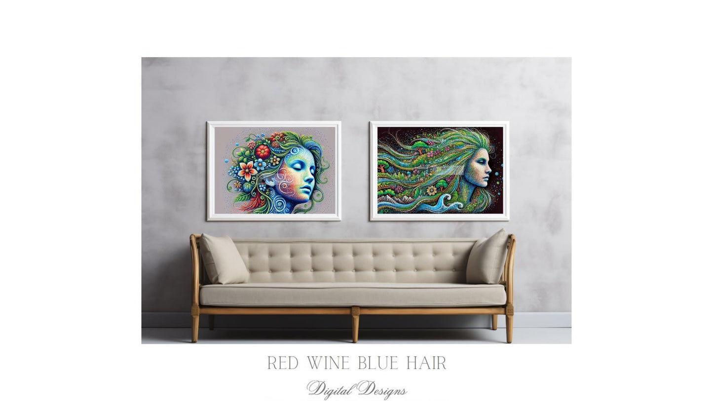 MOTHER EARTH- Faces of Gaia *** Instant Download Wall Art and FrameTV 16:9 Aspect Ratio PO20
