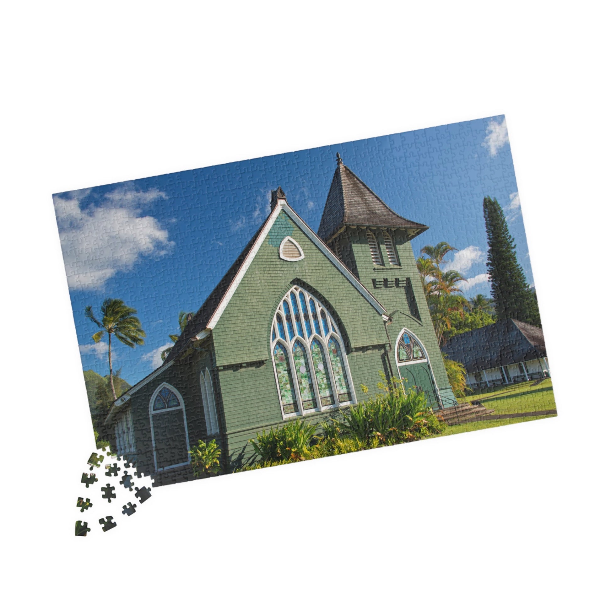 Wai'oli Hui'ia Church in HANALEI, KAUAI, HAWAII Jigsaw Puzzle- 110 252 520 1014 piece options