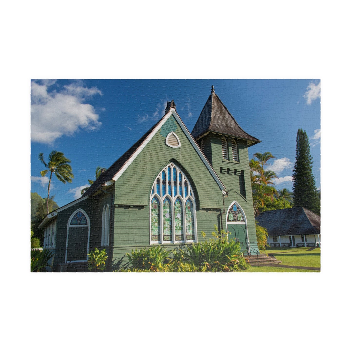 Wai'oli Hui'ia Church in HANALEI, KAUAI, HAWAII Jigsaw Puzzle- 110 252 520 1014 piece options