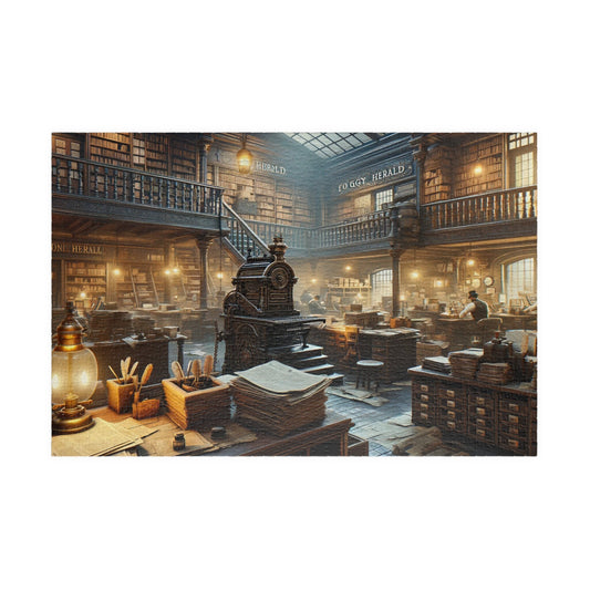 SPECIAL EDITION PUZZLE- Magical Albion: Foggy Herald Newspaper Jigsaw Puzzle- 110 252 520 1014 piece options