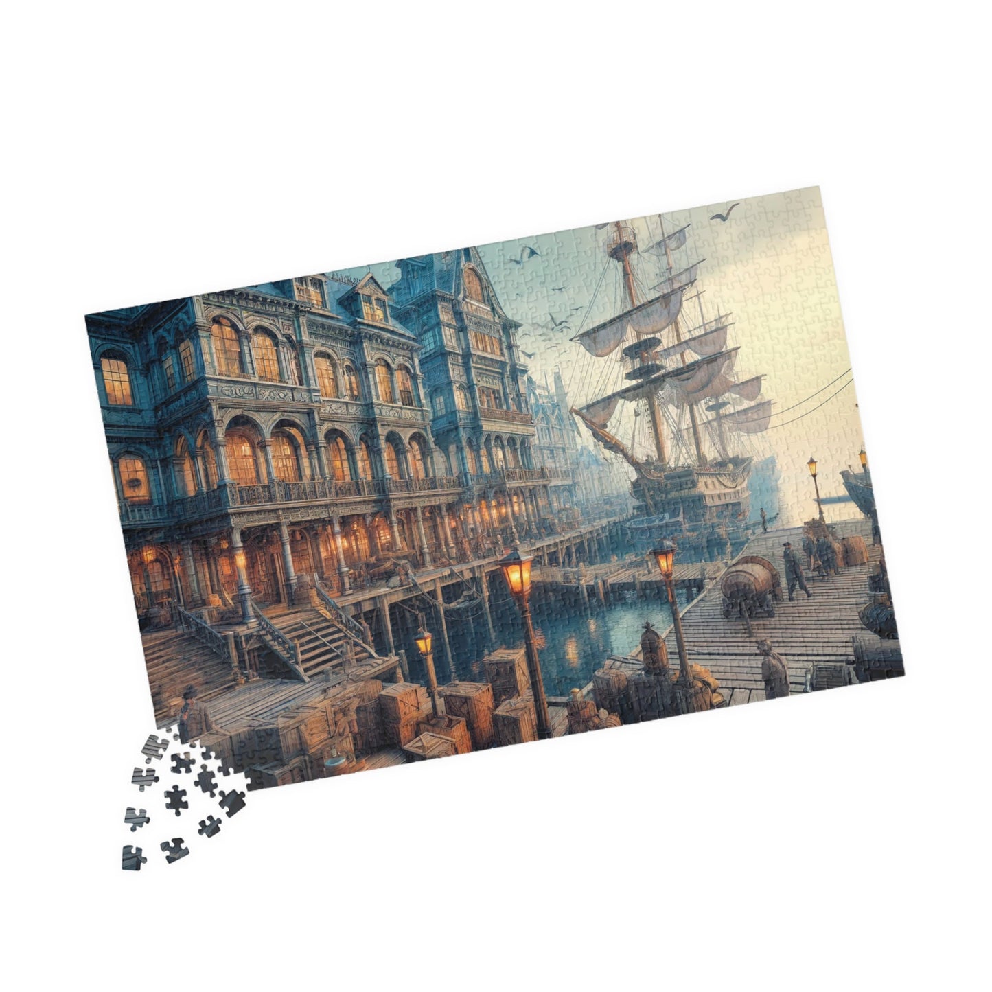 SPECIAL EDITION PUZZLE- Magical Albion: The Docks Jigsaw Puzzle- 110 252 520 1014 piece options