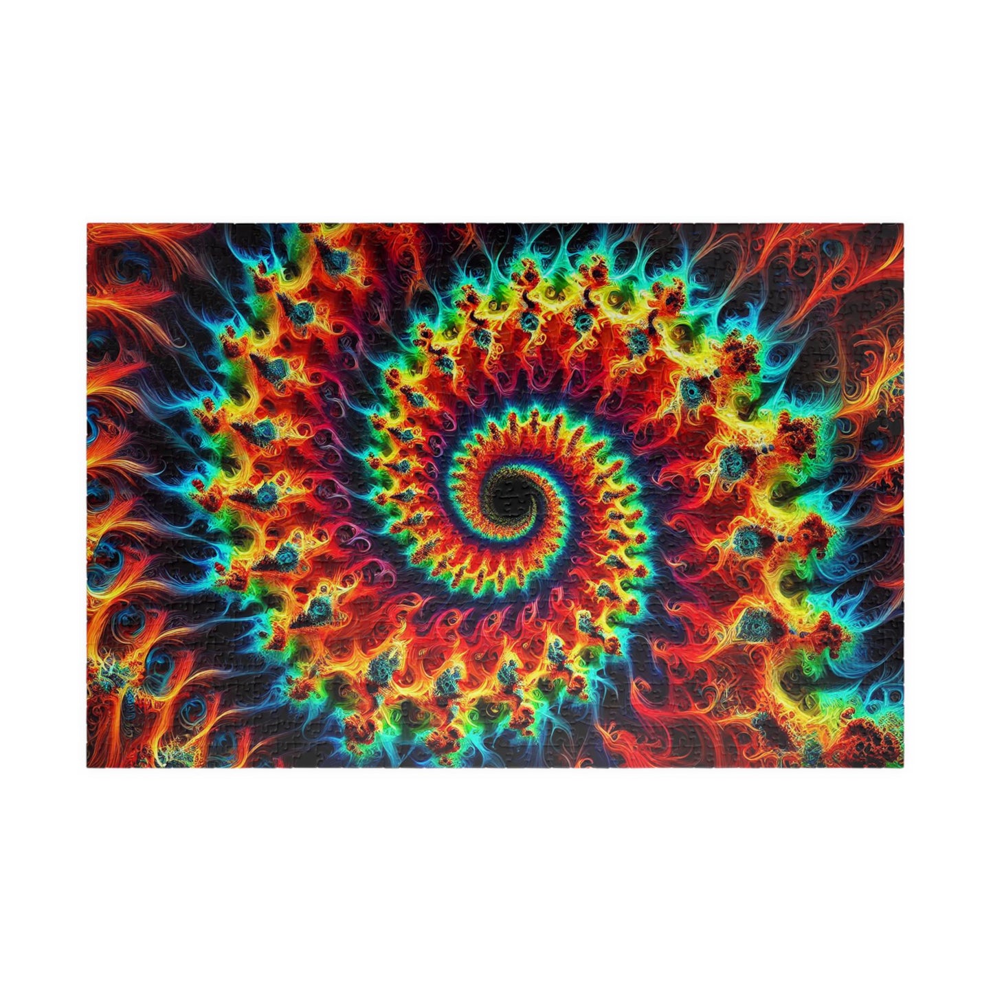 MANDELBROT SET FRACTAL Neon Fire Jigsaw Puzzle- 110 252 520 1014 piece options 8