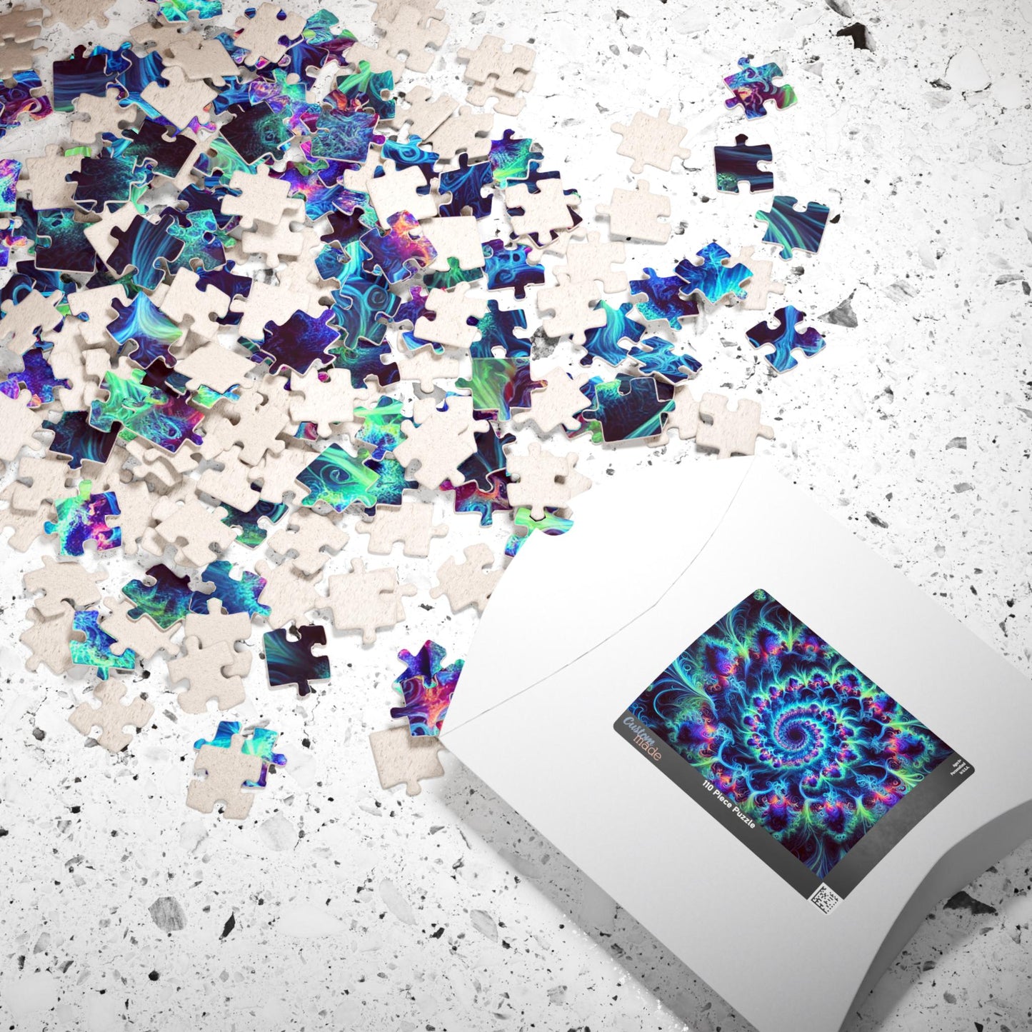 MANDELBROT SET FRACTAL Neon Ice Jigsaw Puzzle- 110 252 520 1014 piece options 11