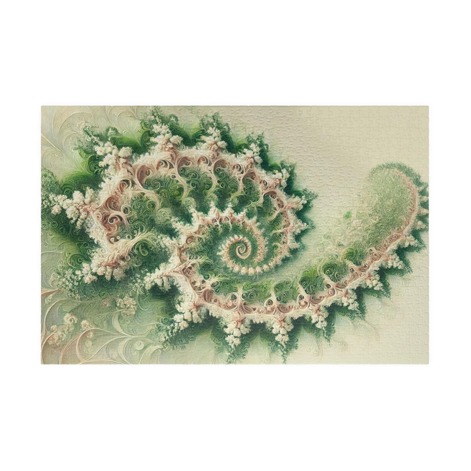 MANDELBROT SET FRACTAL Verdant Green Jigsaw Puzzle- 110 252 520 1014 piece options 24