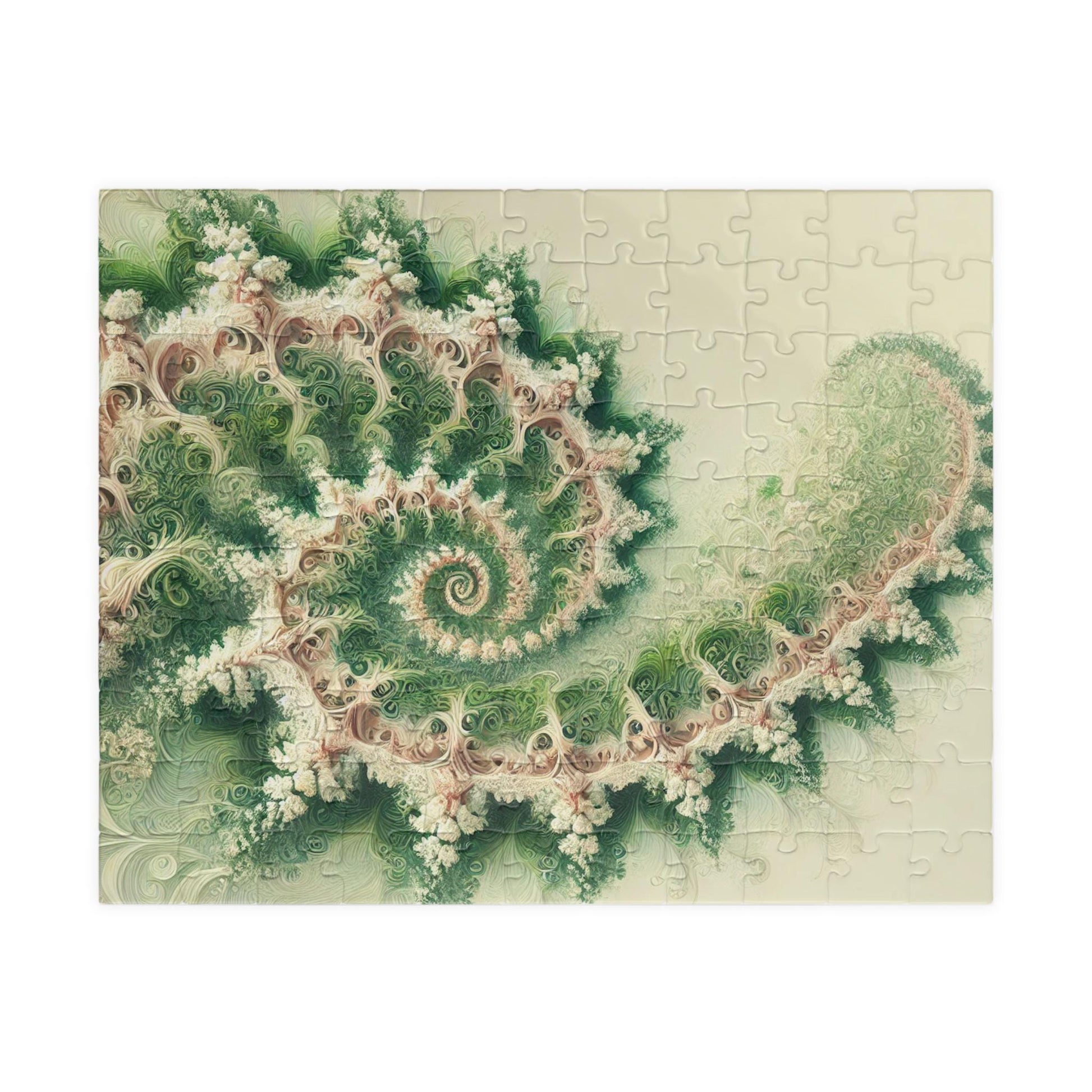 MANDELBROT SET FRACTAL Verdant Green Jigsaw Puzzle- 110 252 520 1014 piece options 24