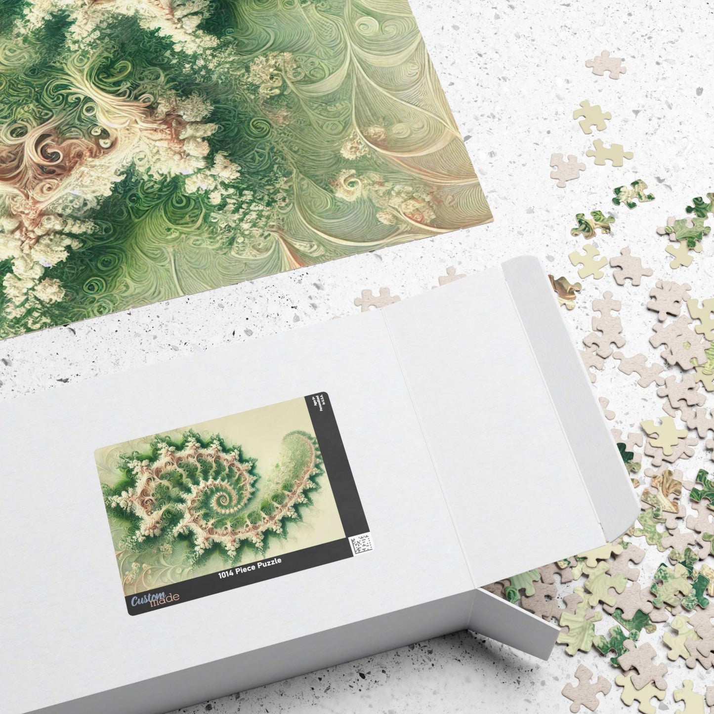 MANDELBROT SET FRACTAL Verdant Green Jigsaw Puzzle- 110 252 520 1014 piece options 24